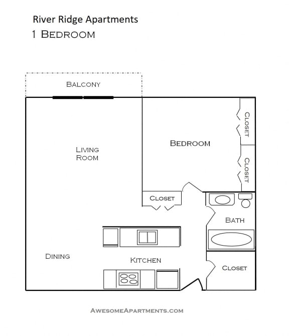 Floor Plans of River Ridge Apartments in Anoka, MN